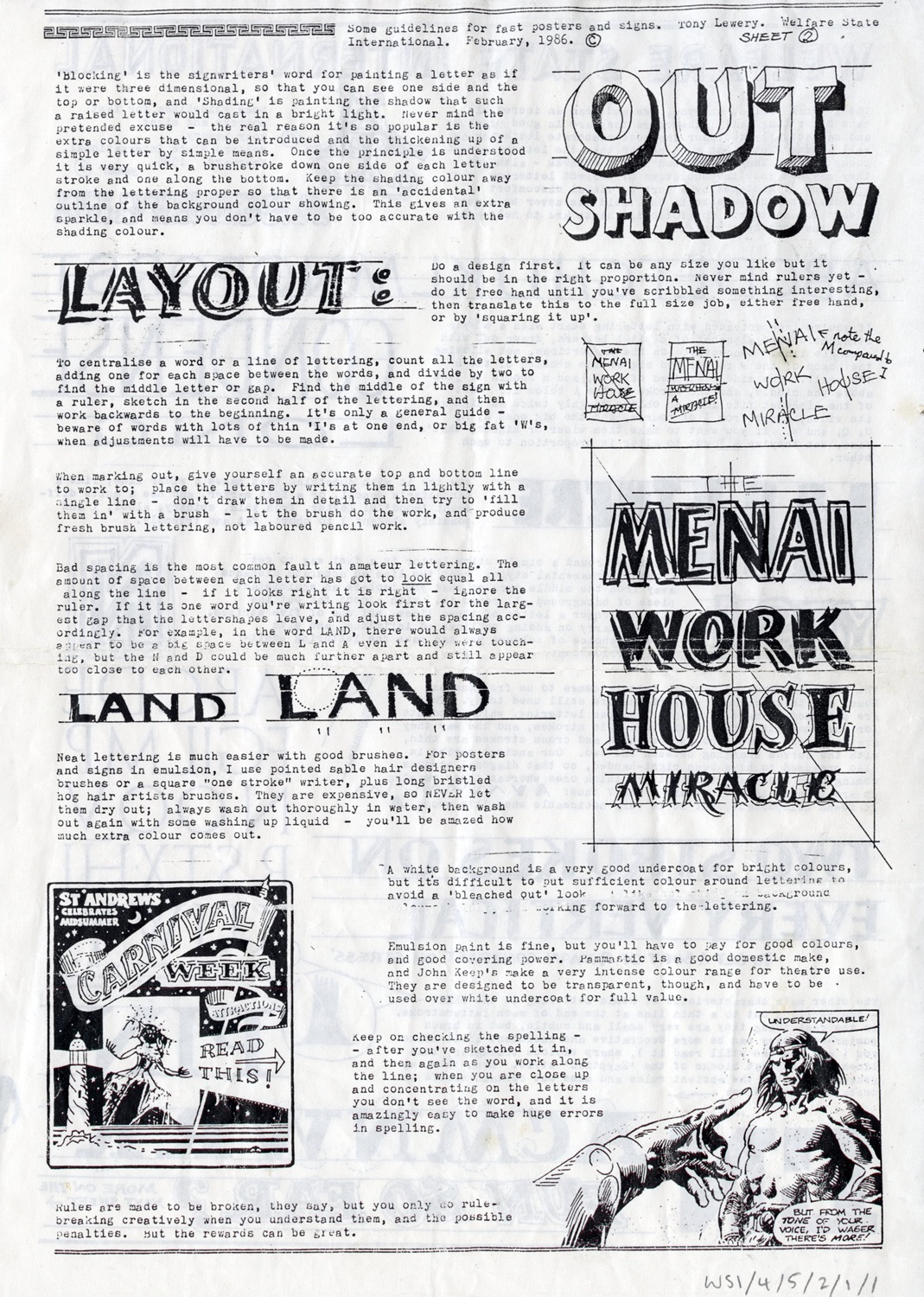 Instruction sheet on poster design